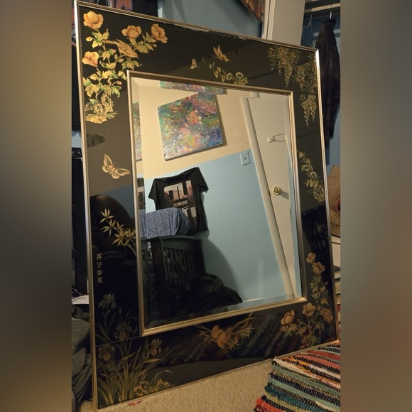 1990 LaBarge Chinoiserie Framed Mirror (Anthropologie) - Picture 4 of 5